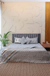 Rustic Charm Hand Block Print Premium Bed Linen Set (6 Pieces) + Dining Set